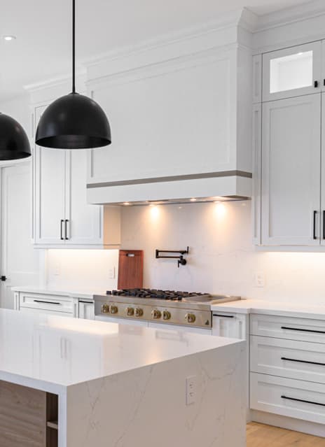 Range hood cover millwork in a GTA kitchen