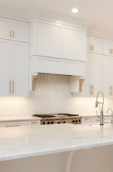 Range hood cover millwork in a GTA kitchen