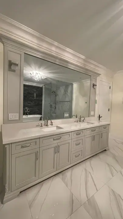 Approximate L4C-area photo of a completed double vanity
