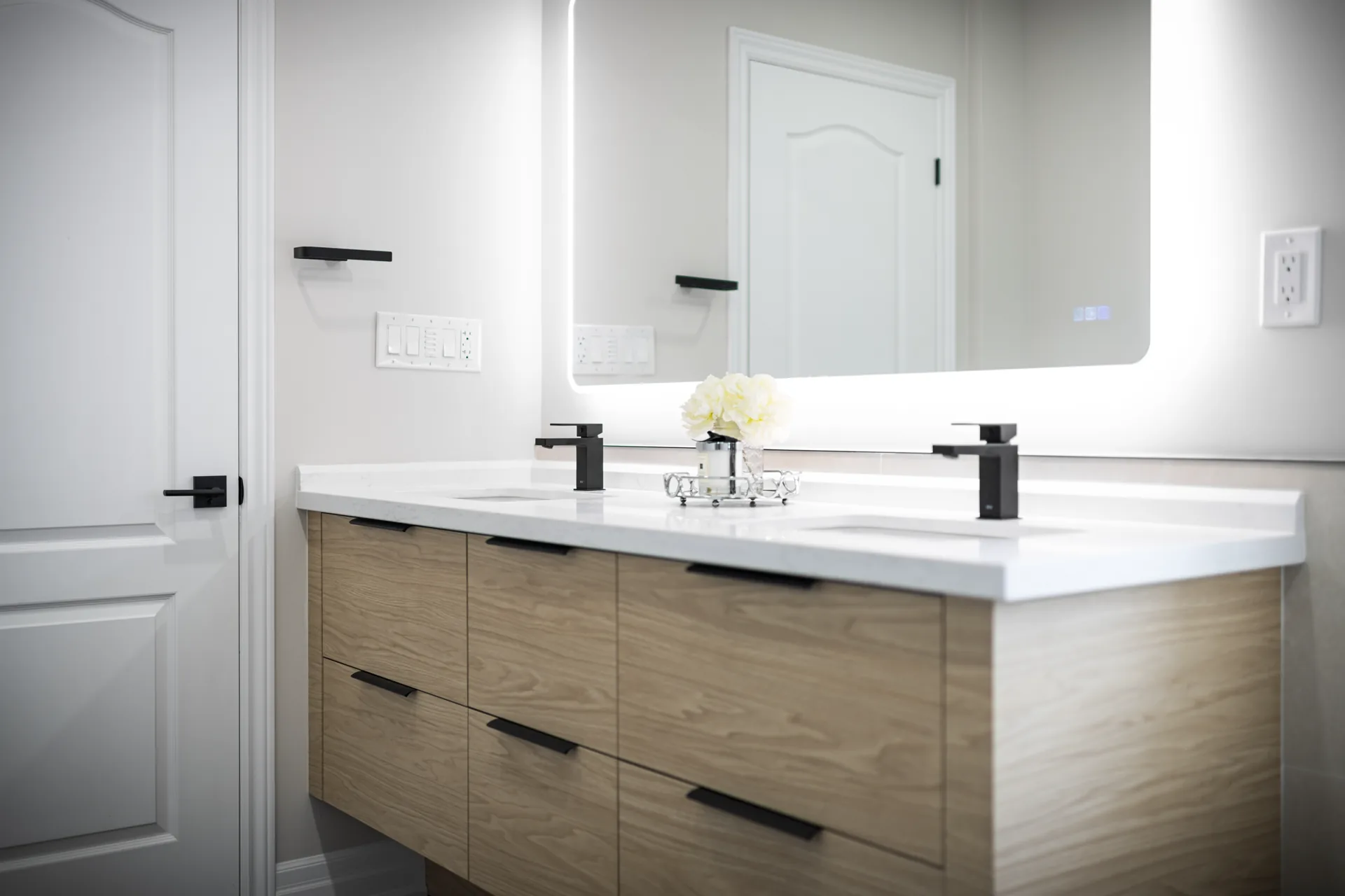 Maple Double Vanity Custom vanity and countertop in Mississauga, Ontario