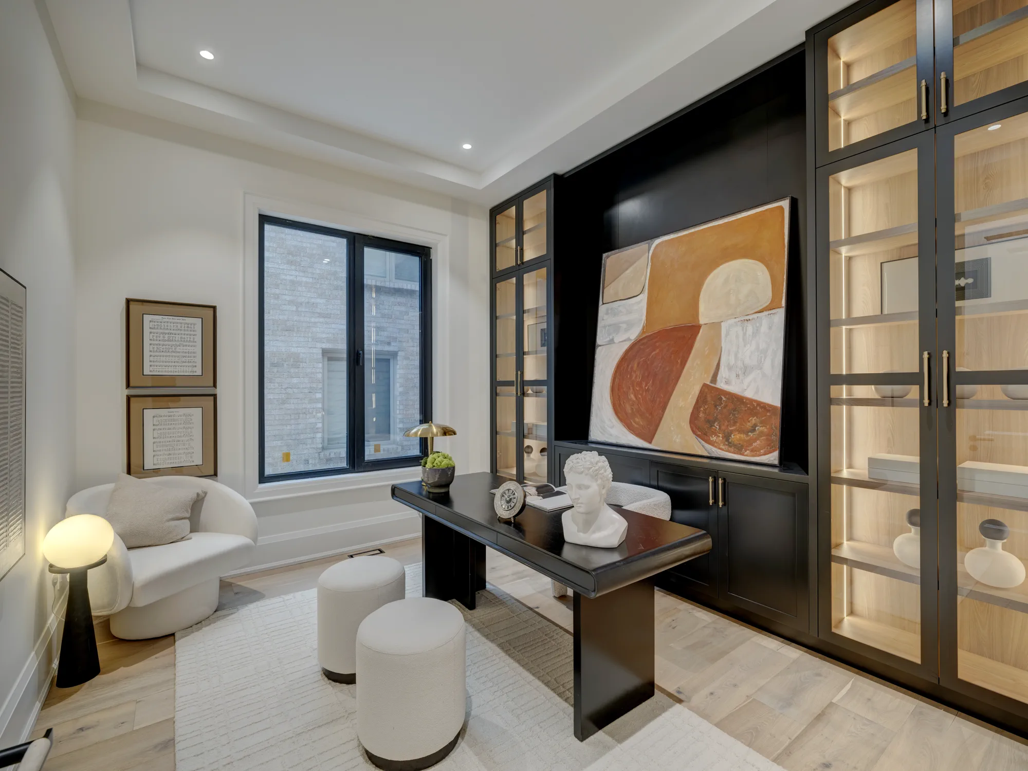 Black Library Wall Library and home-office cabinetry in Mississauga, Ontario